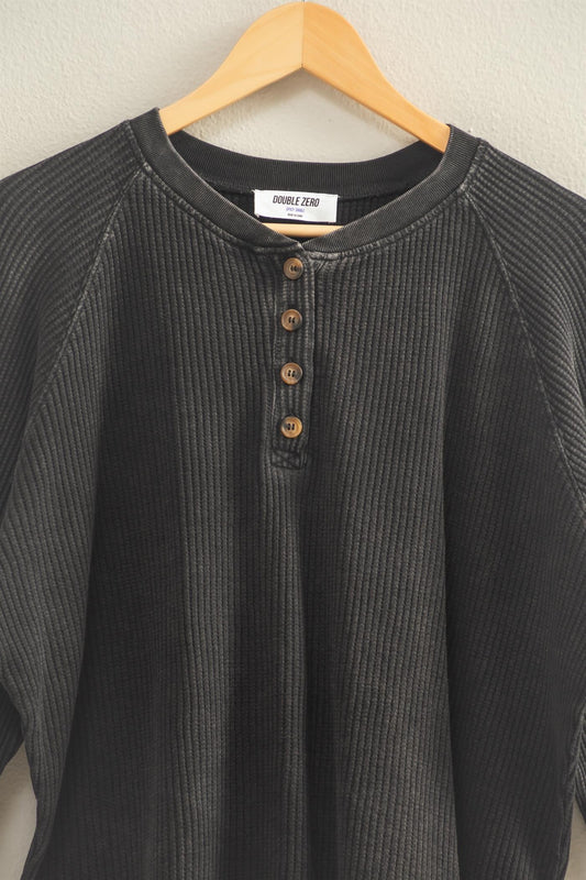 Black washed  Henley