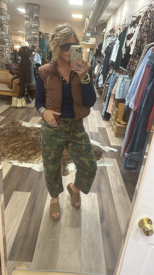 Risen Camo Barrel Jeans