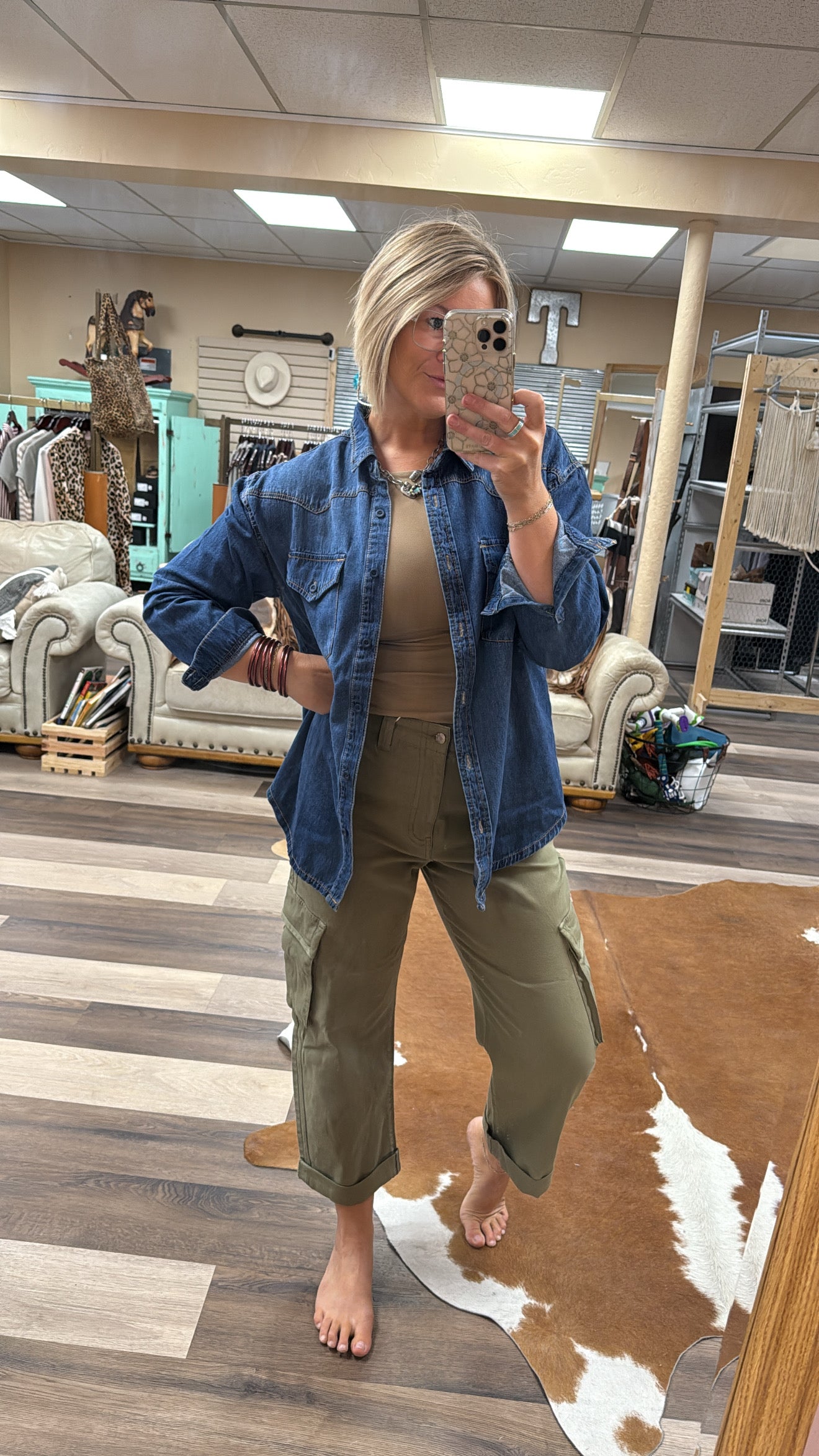 Western Yoke Relaxed Denim Shirt