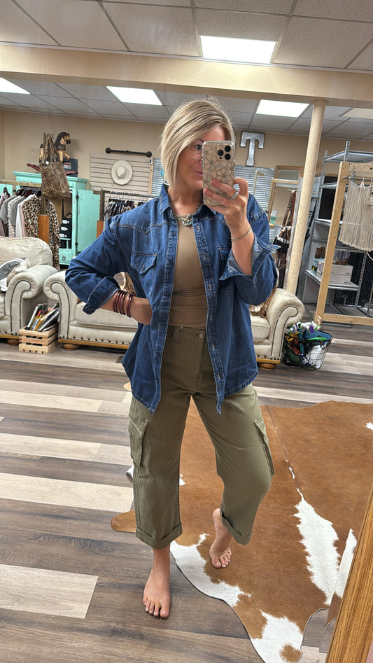 Western Yoke Relaxed Denim Shirt