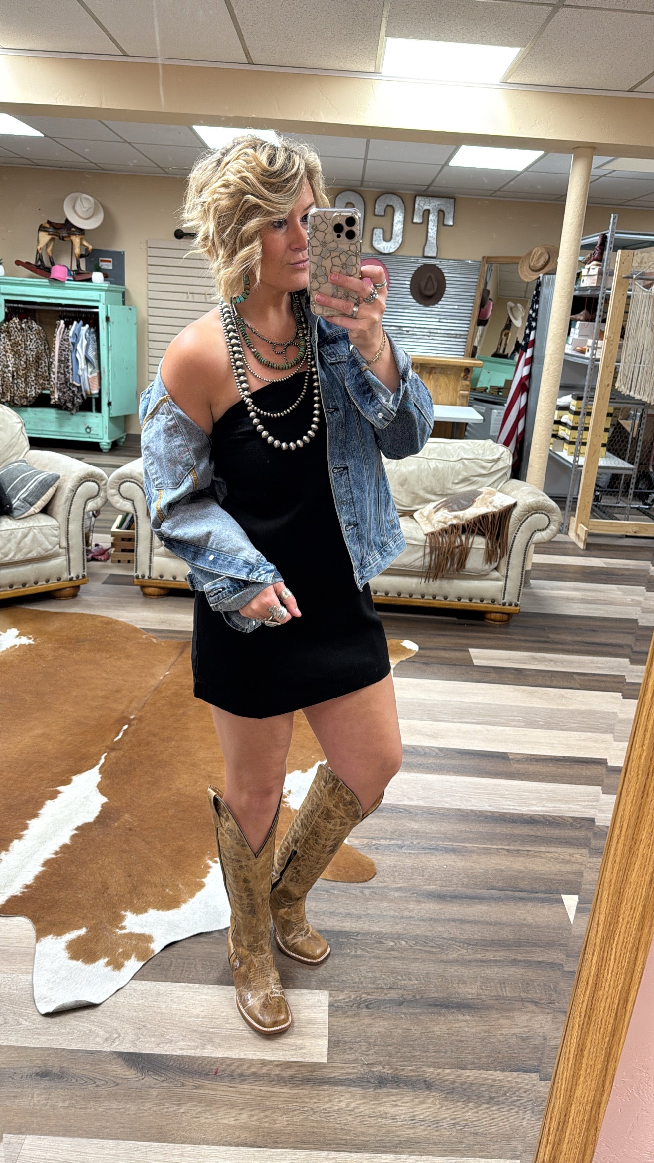 Washed Strapless Mini Dress