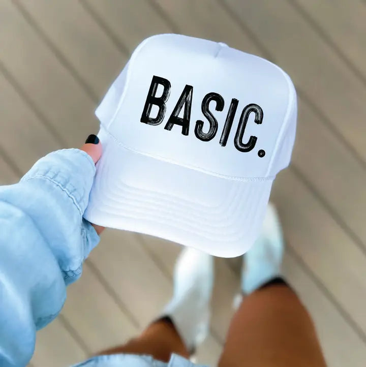 Basic Dtf Printed White Trucker Hat
