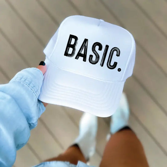 Basic Dtf Printed White Trucker Hat