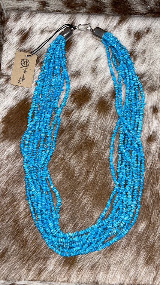 32"  10 Strand Turquoise Necklace