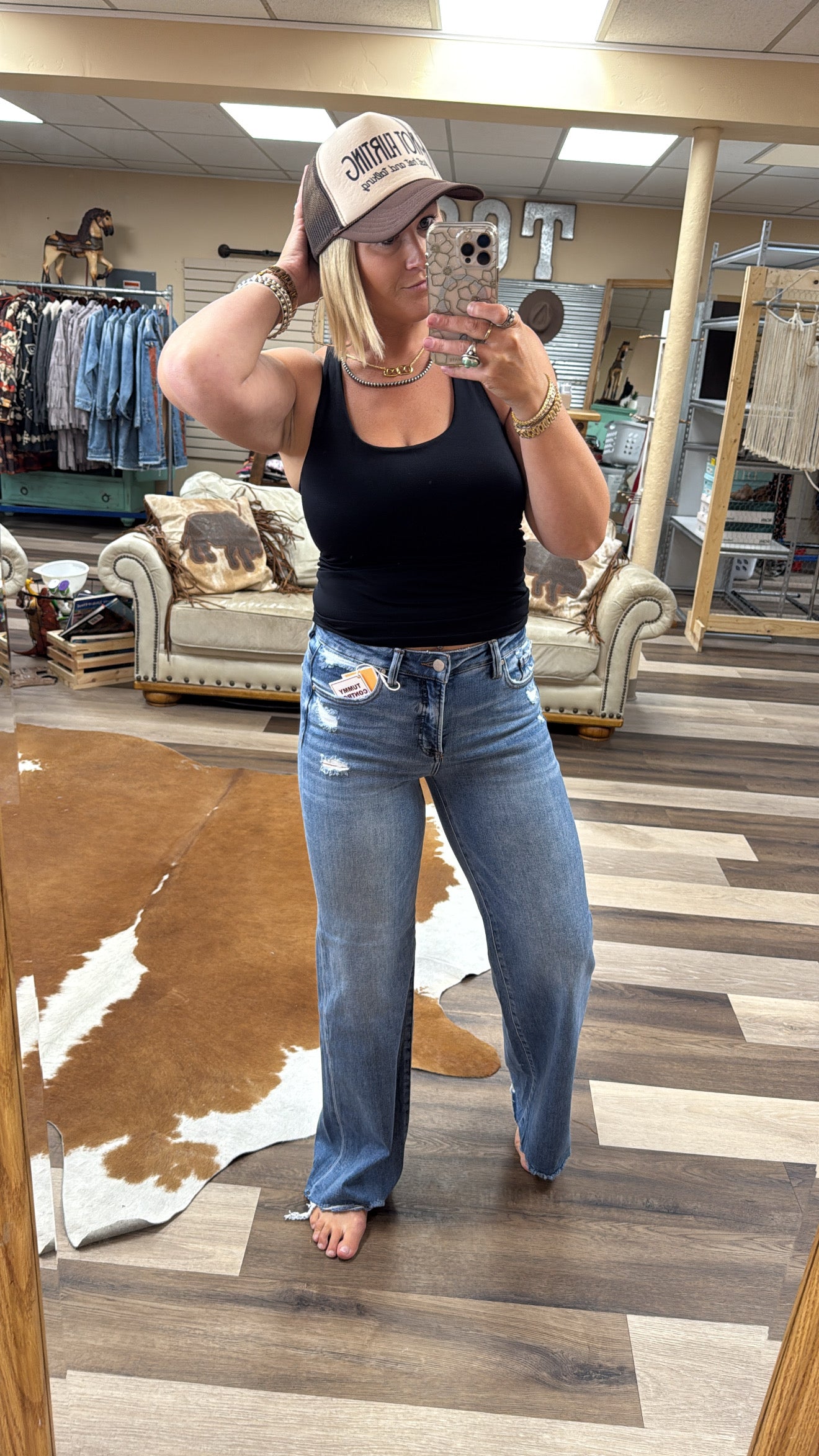 Risen Straight Leg Jeans