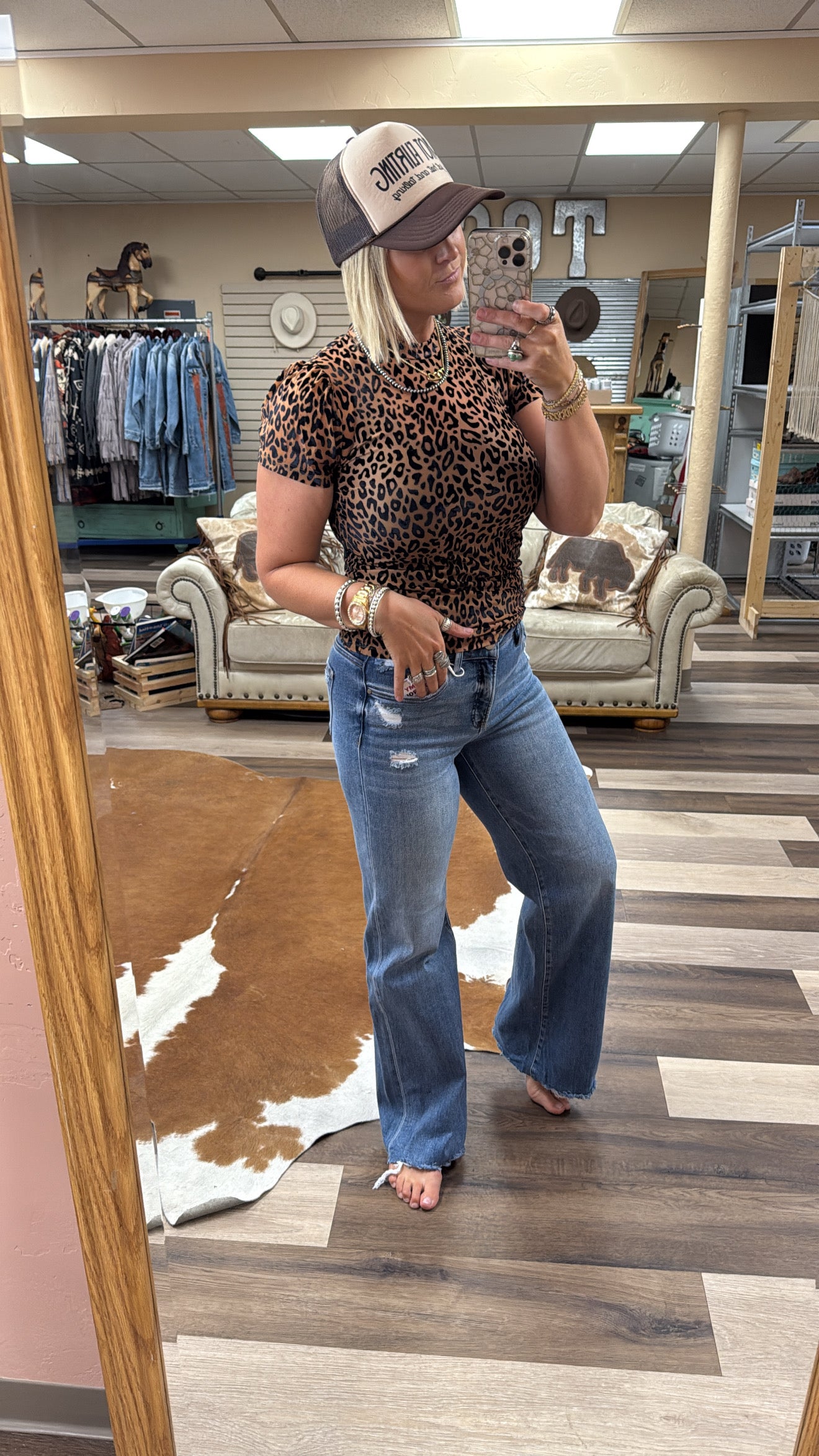 Velvet Burnout Animal Print Top