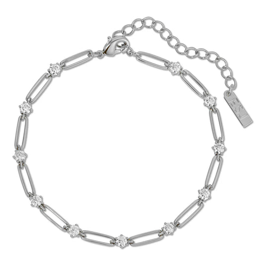 Sparkle Link Bracelet - Rhodium Silver