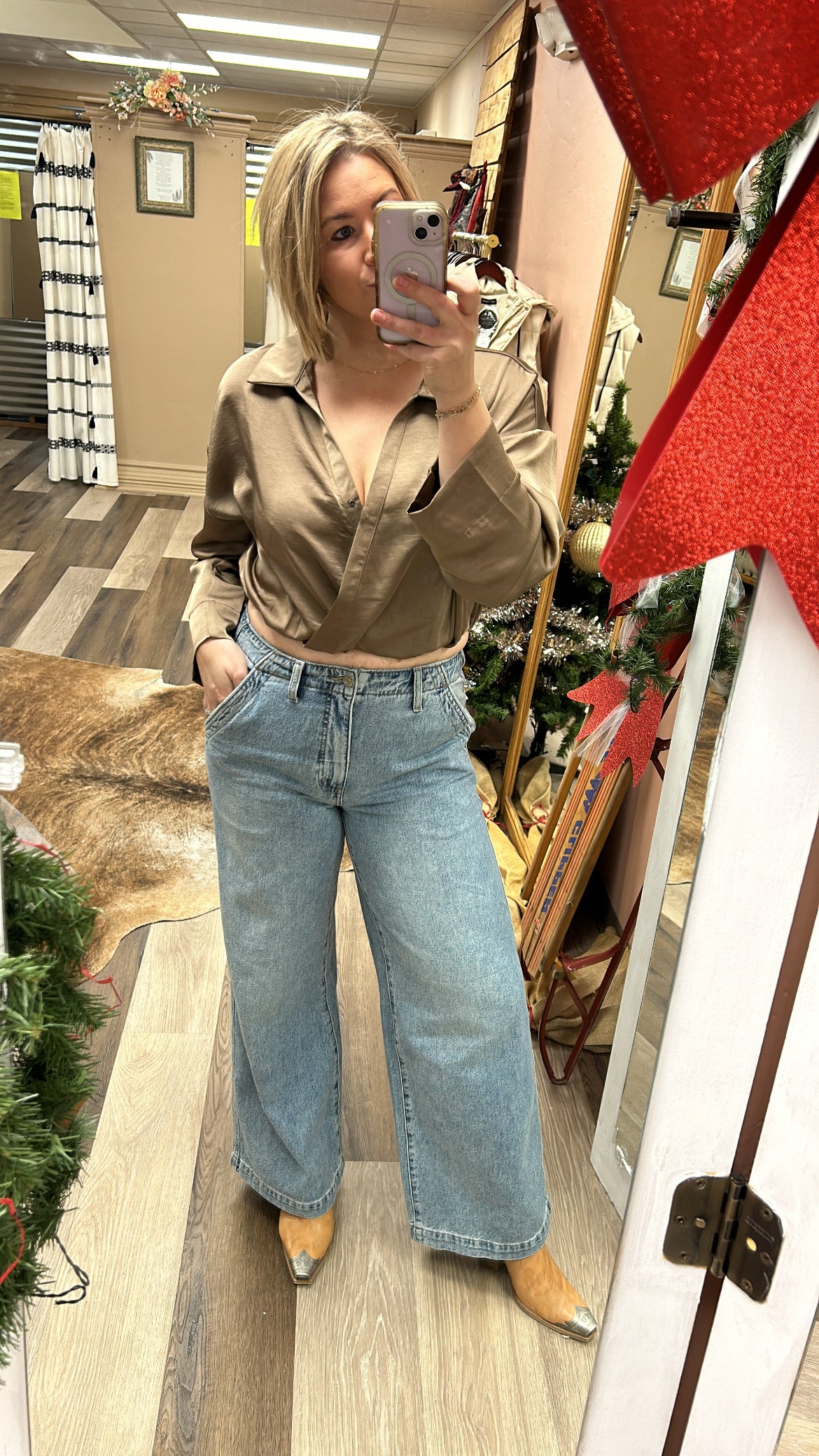 Crop Hem Blouse