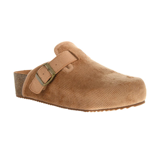 Tan Magnolia Corduroy Clog