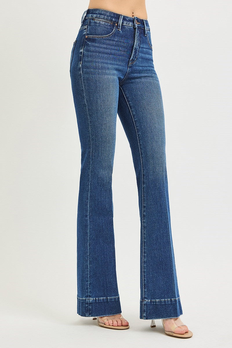 RISEN TUMMY CONTROL HIGH RISE FLARE JEANS