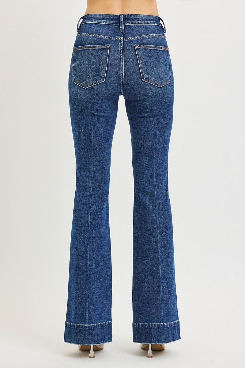 RISEN TUMMY CONTROL HIGH RISE FLARE JEANS