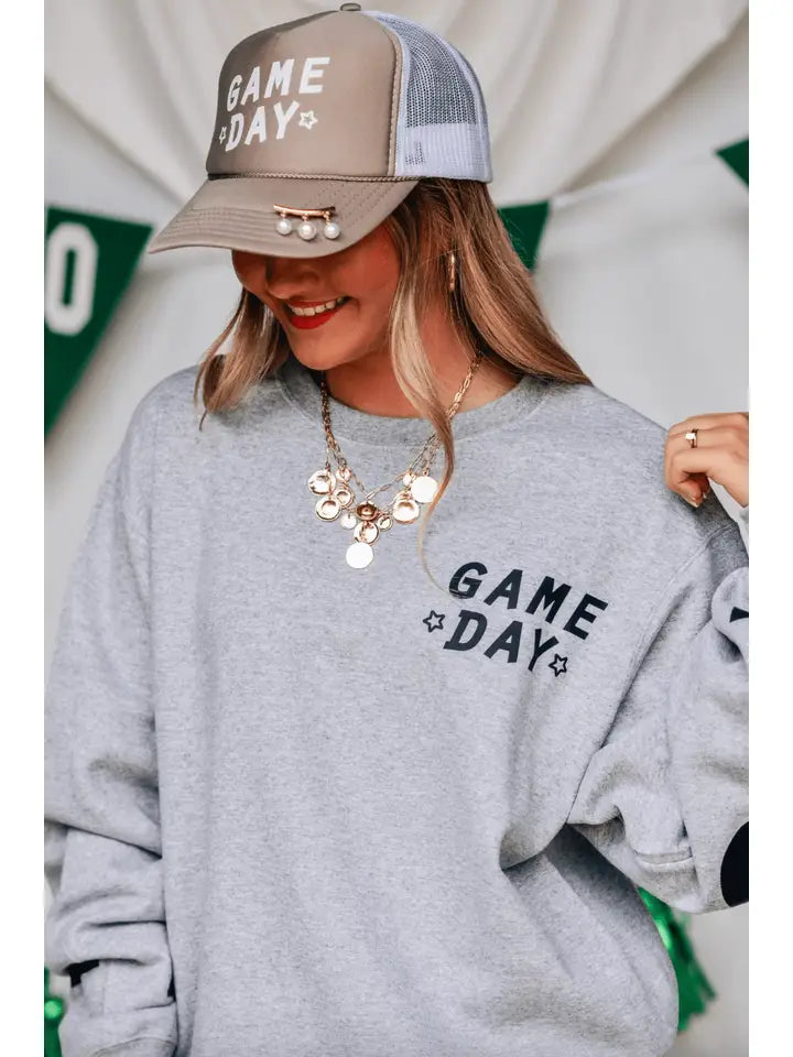 Game Day Football Lt Gray Sweatshirt