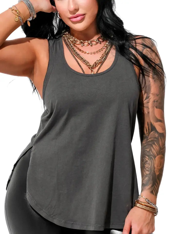 Boyfriend Side Slit Tank