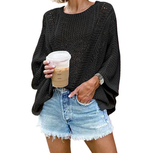 Hollow Out Knit Blouse