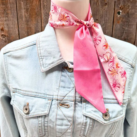 Pink Western Skinny Mini Wild Rag Scarf / Cowgirl Necktie