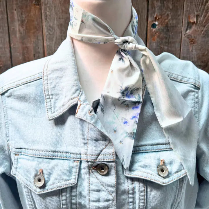 Blue and Green Western Skinny Mini Wild Rag Scarf / Cowgirl Necktie