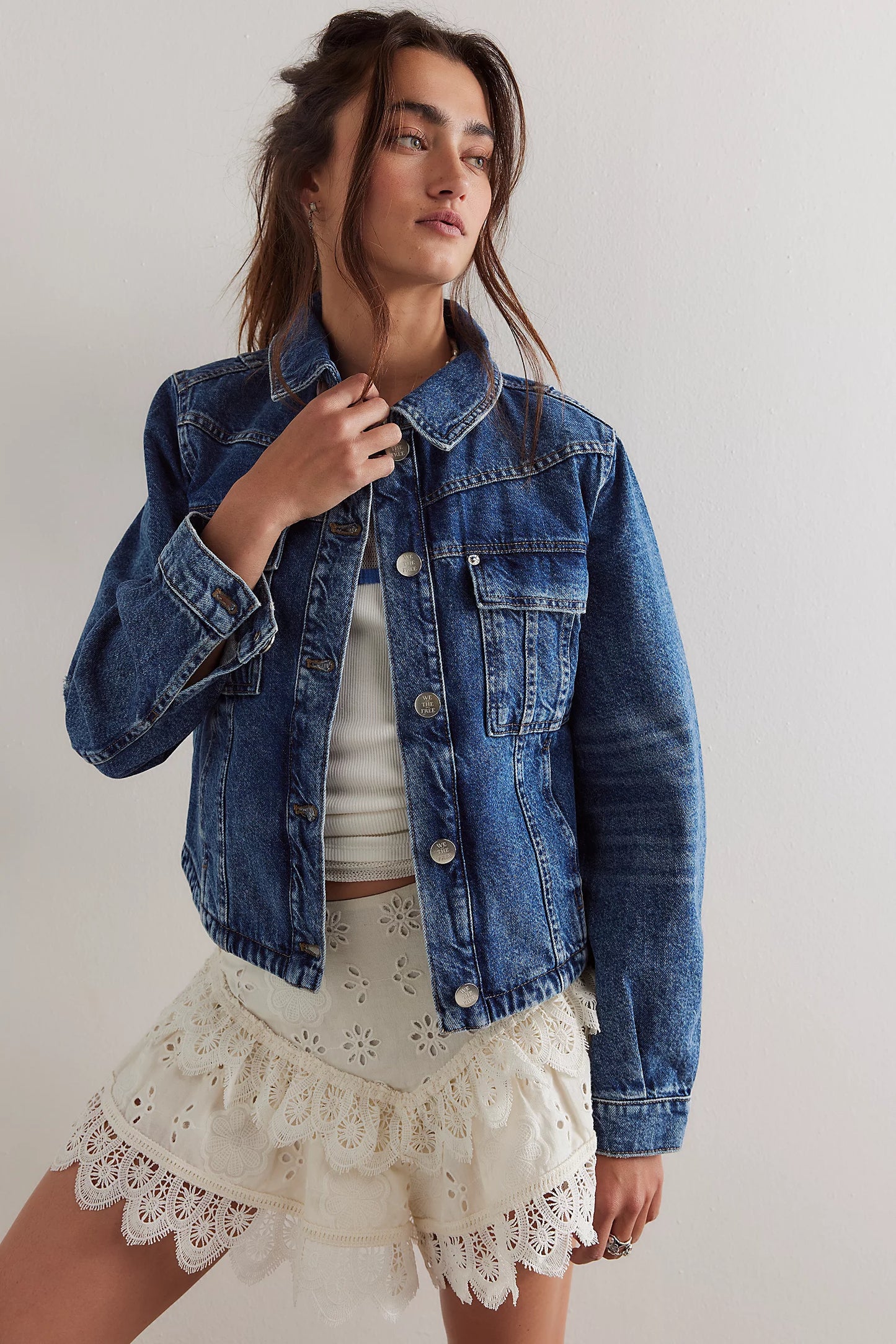 We The Free Jade Denim Jacket in High Dive