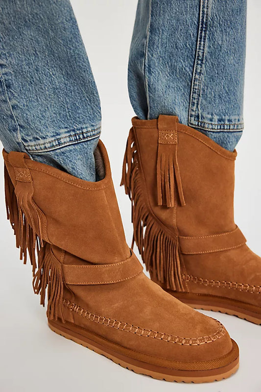 Faye Fringe Pull On Boots