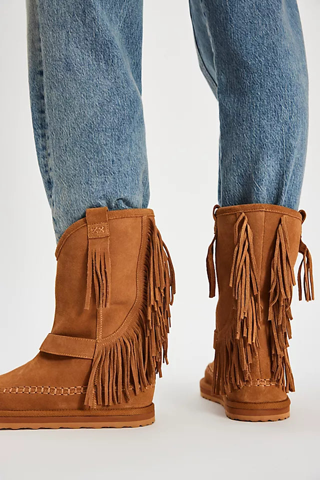 Faye Fringe Pull On Boots