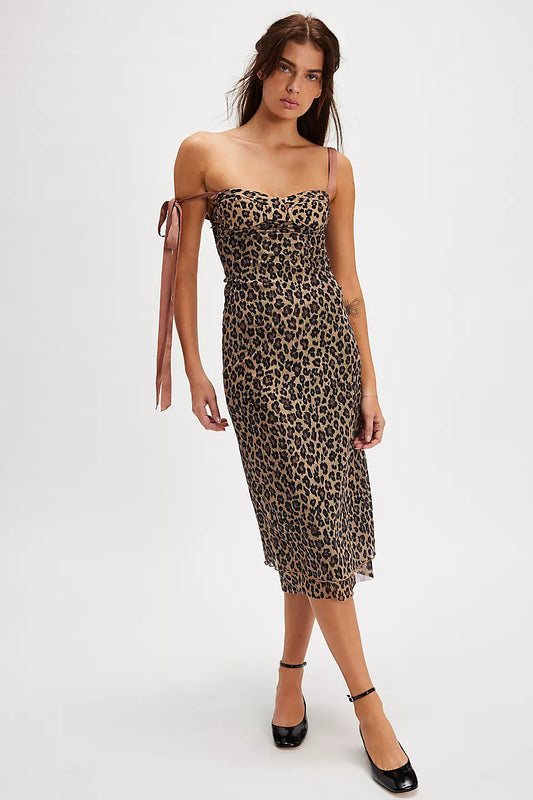 Free People Printed Cheetah Got Glam Slip