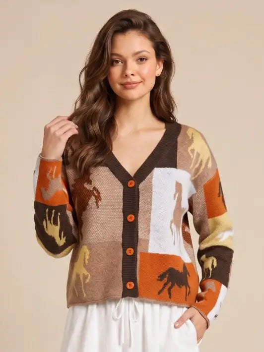 Fall Horse Cardigan
