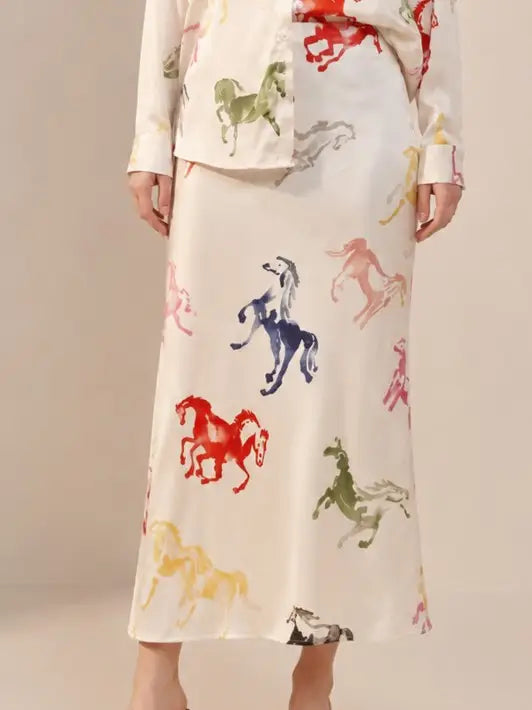 COLORFUL Horse Printed Skirt