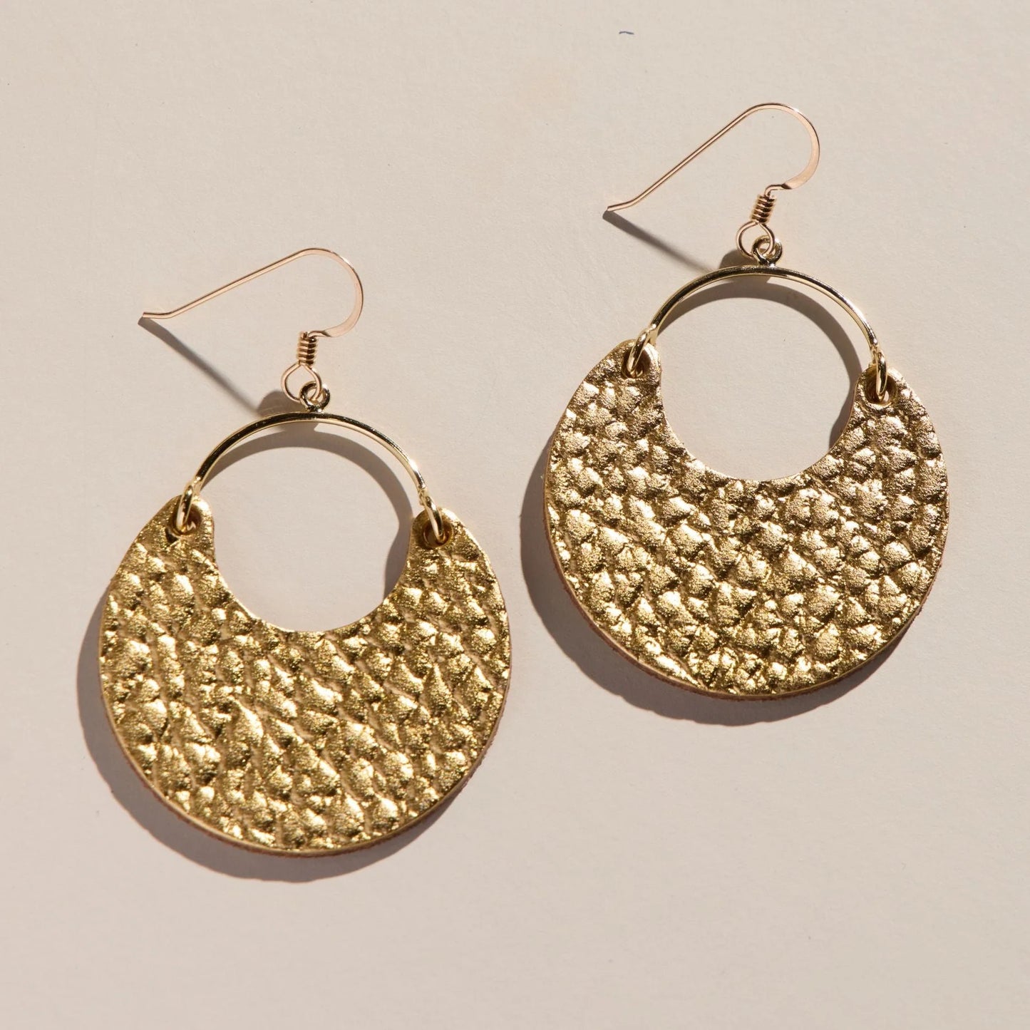 Gold Hammered Nina Earrings