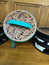 Load image into Gallery viewer, Vintage Cowgirl Round Double Decker Jewelry Case
