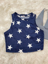 Load image into Gallery viewer, Star Print Cropped Tank Top
