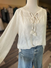 Load image into Gallery viewer, Jacquard Chiffon Peasant Blouse
