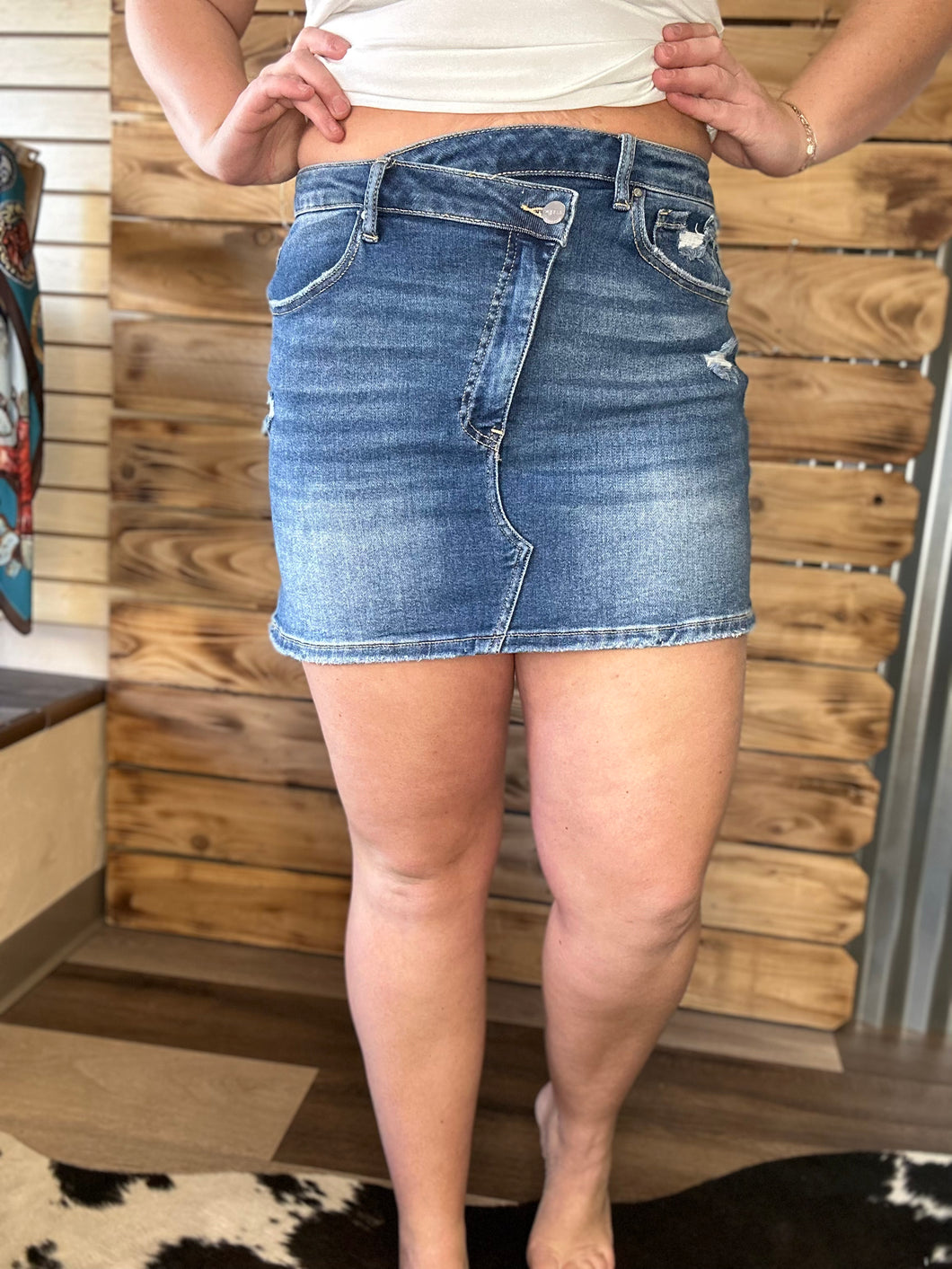Cross-over Mini Skirt