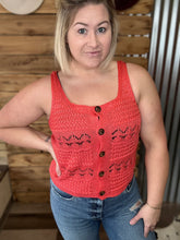 Load image into Gallery viewer, Dark Coral Crocheted Tank
