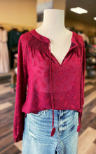 Load image into Gallery viewer, Jacquard Chiffon Peasant Blouse
